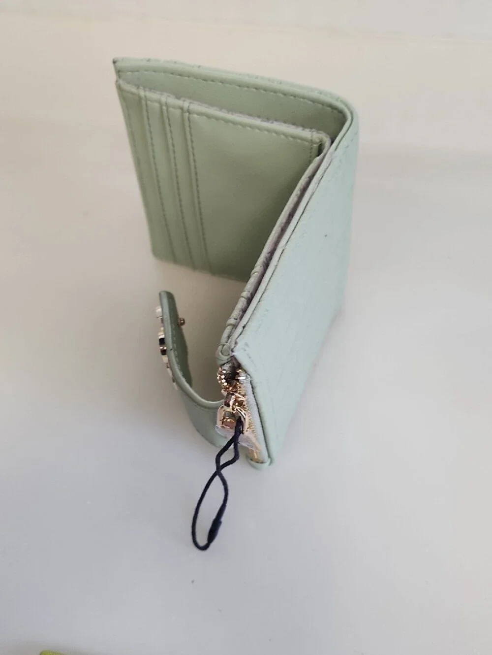 Steve Madden Pale Mint Wallet with Gold SM Accent